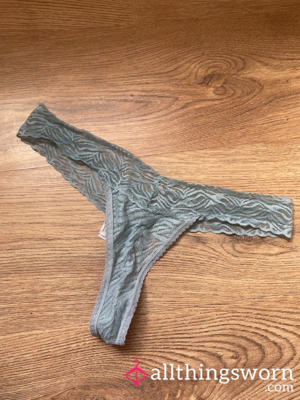 Blue Lace Thong