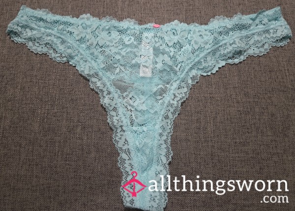 Blue Lace Thong