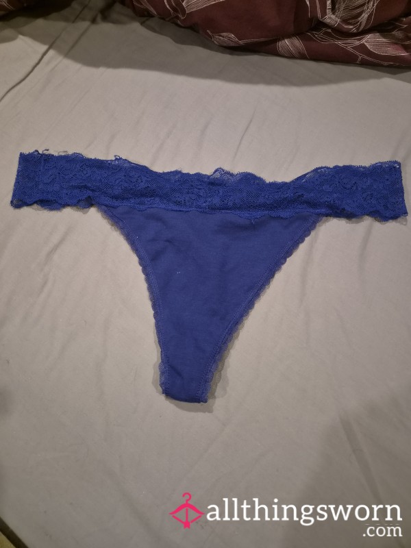 Blue Lace Thong
