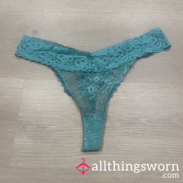 Blue Lace Thong