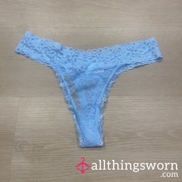 Blue Lace Thong