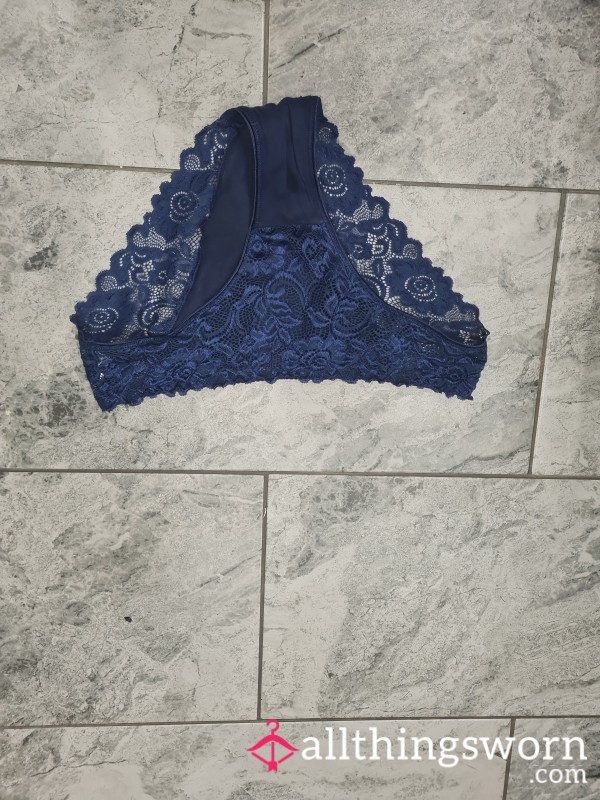 Blue Lacey Full Back Panties