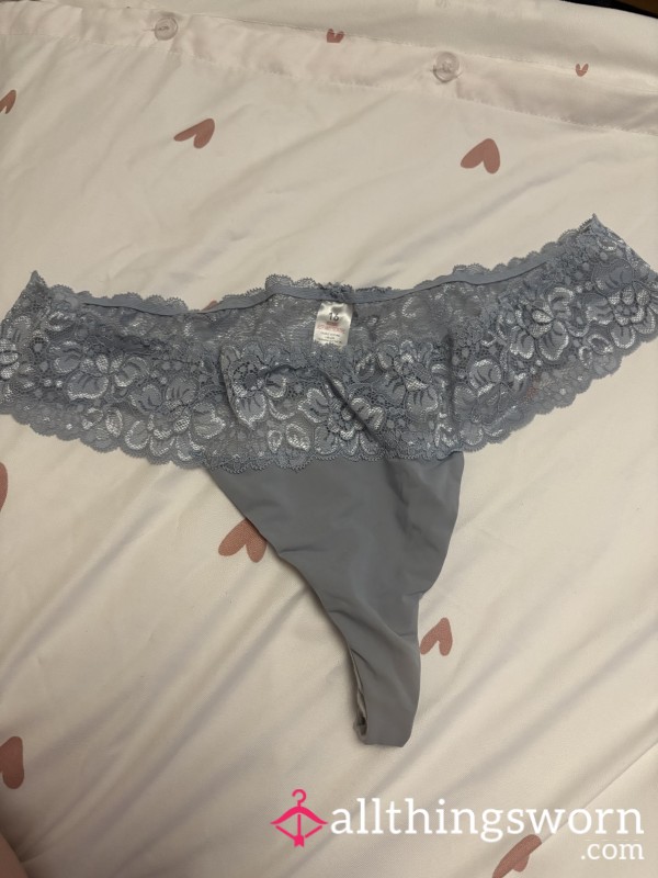Blue Lacey Thong