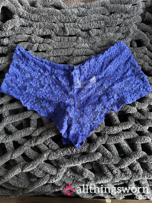 Blue Lacey Thong