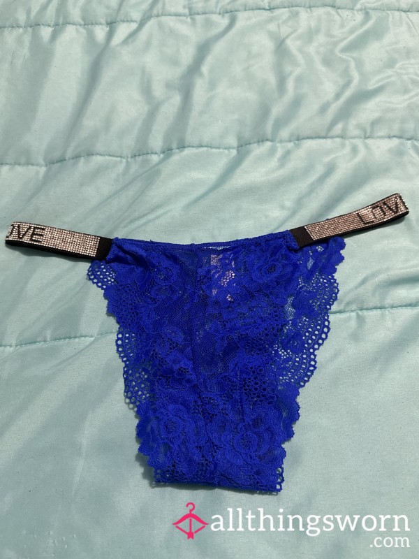 Blue Lacey Thong