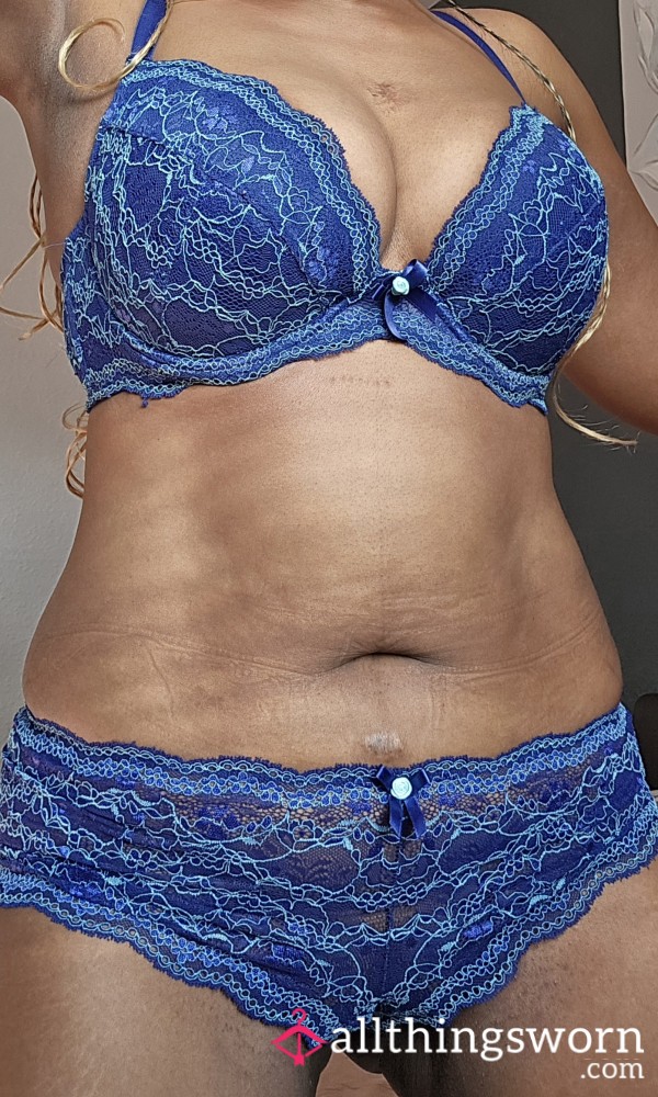 Blue Lacy Lingerie