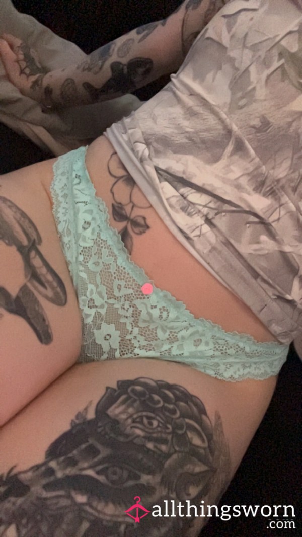 Blue Lacy Thong
