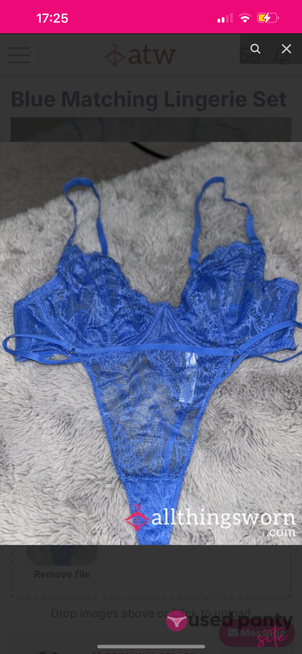 Blue Matching Used And Worn Lingerie Set