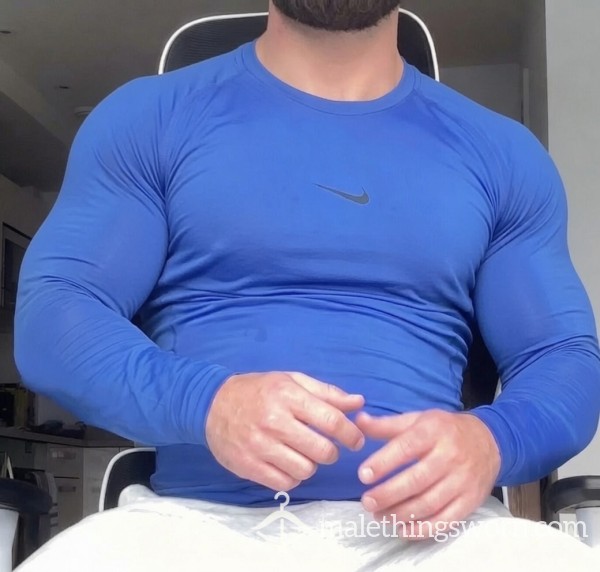 Blue Nike Compression Gym Top