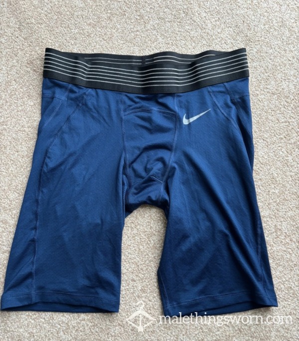 Blue Nike Pro Compression Shorts
