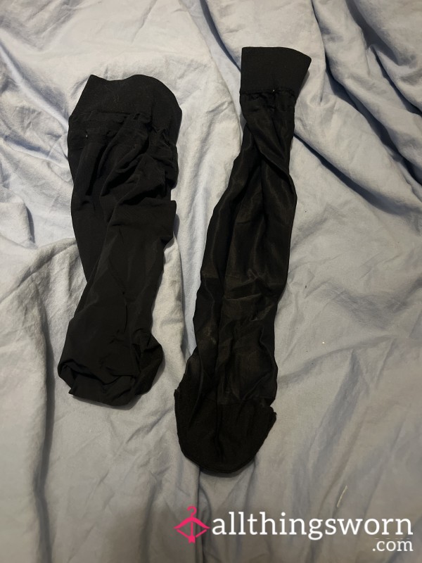 Blue Nylon Compression Socks
