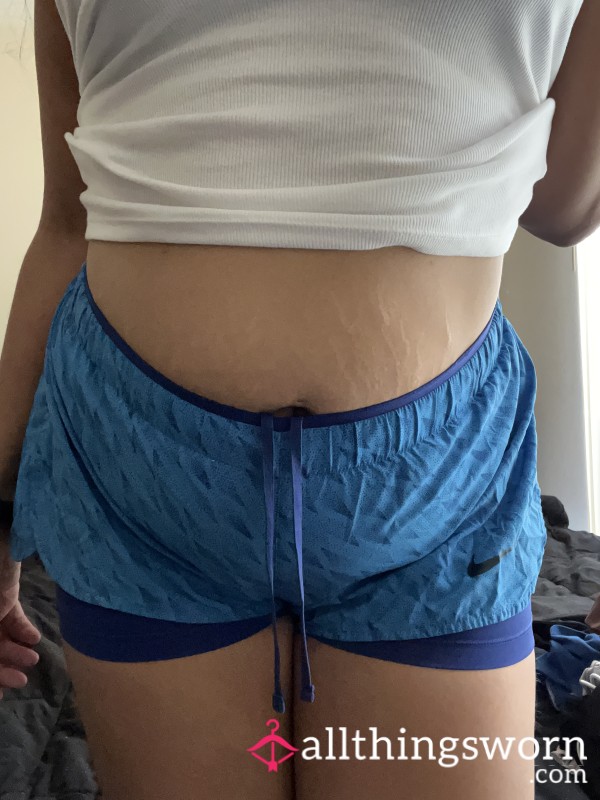 Blue Nylon Nike Gym Shorts L