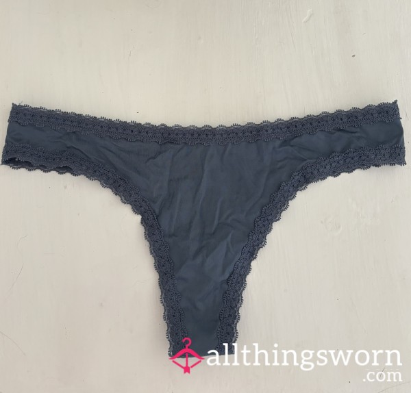 Blue Nylon Thong
