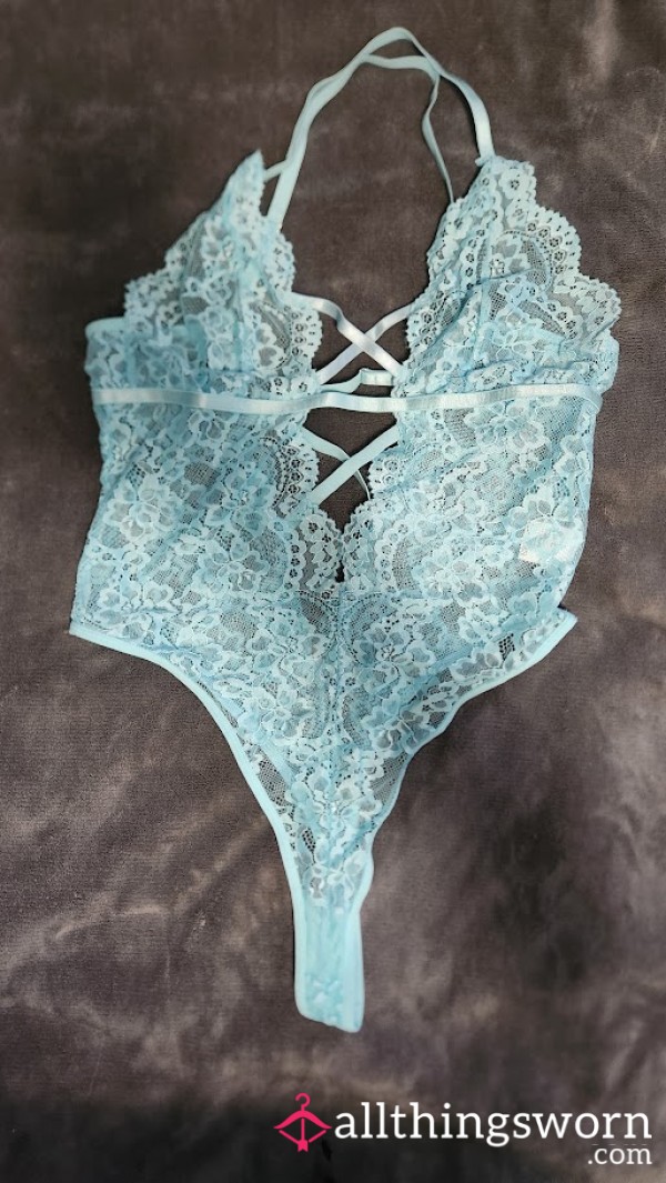 Blue One Piece Lace Lingerie