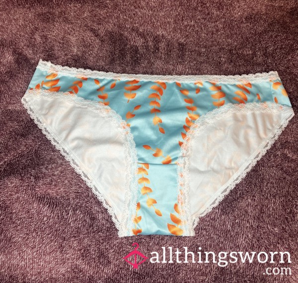 Blue & Orange Silky Panty! Size M