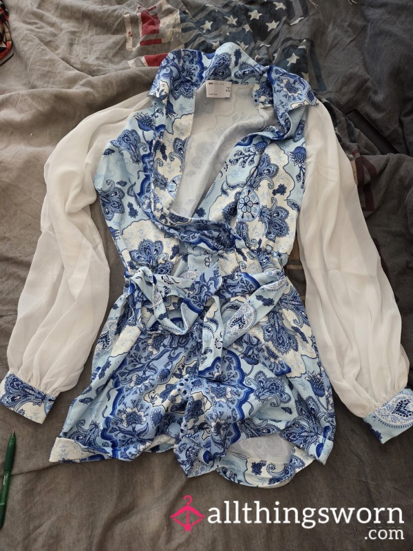 Blue Paisley Playsuit