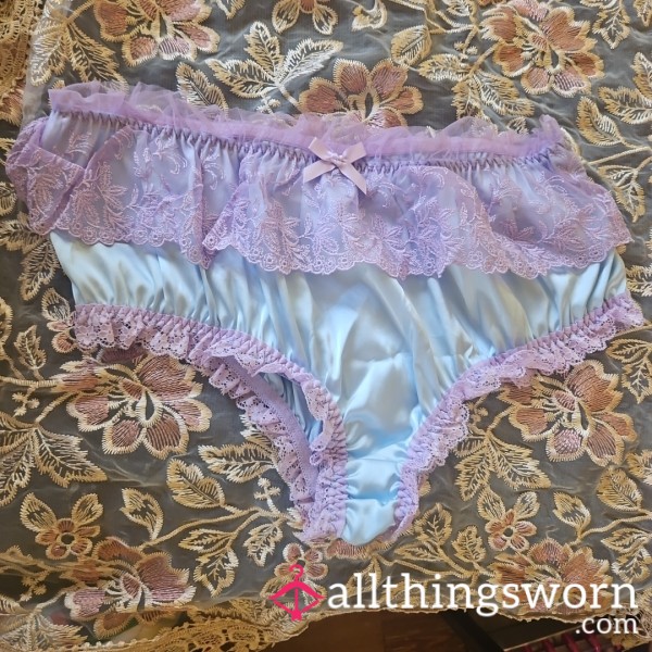 Blue Panties With Purple Lace Xl