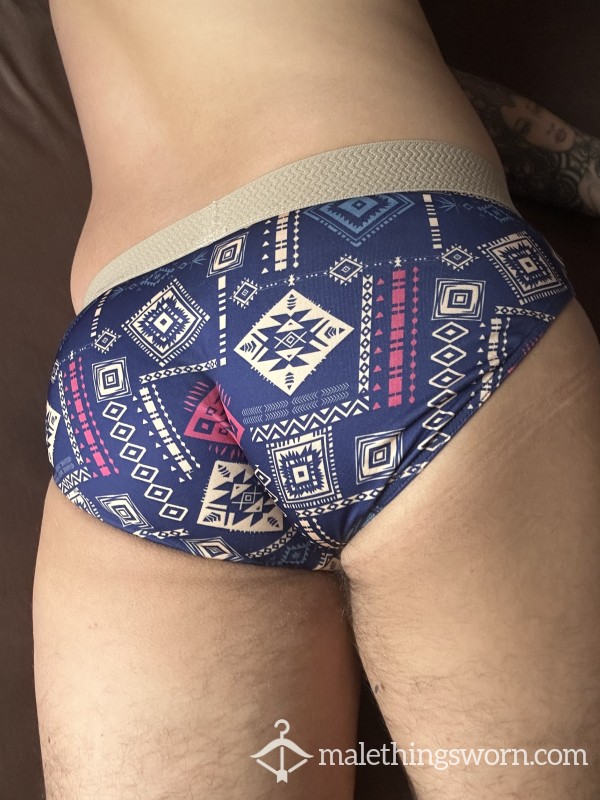 Blue Patterned Briefs
