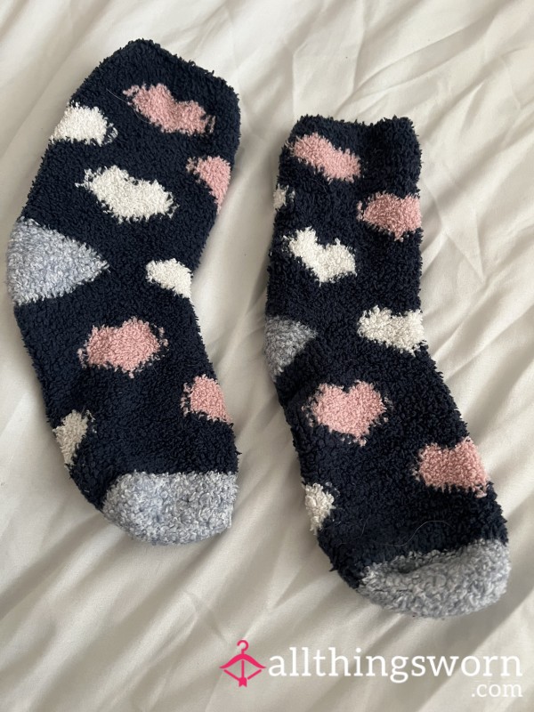 Blue & Pink Fluffy Socks - Extra Sweaty 😅👸🏼🦶🏻