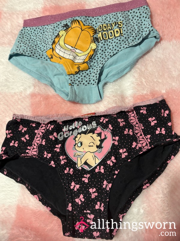 Blue Pink Garfield And Betty Boop Gorgeous Black And Pink Pants Pick A Pair Worn On My Size 6 Little Bu*t An Creamy Pu**y Vacuum Sealed