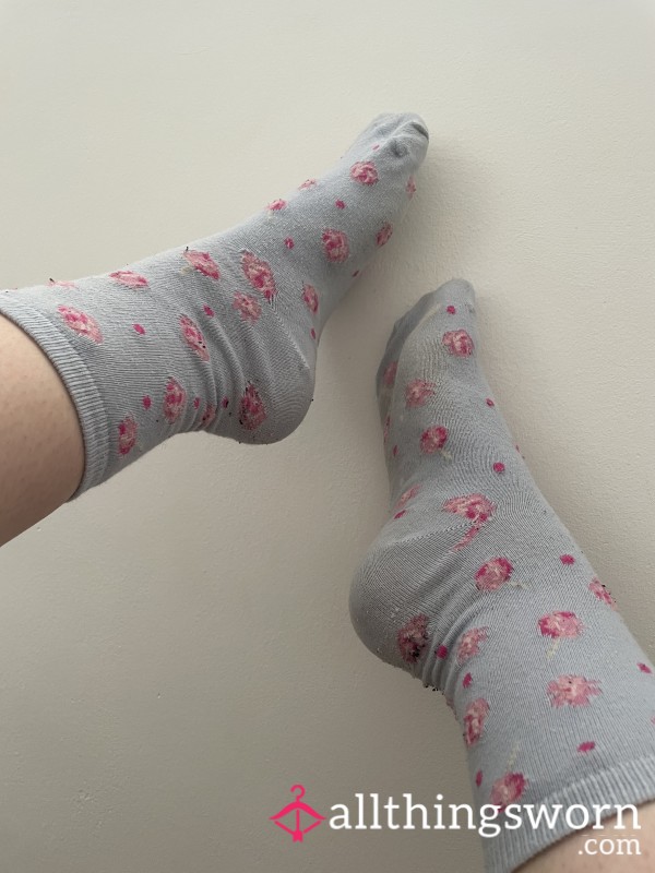 Blue & Pink Well Worn Crew Socks