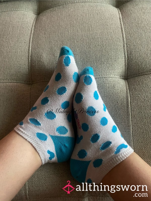 Blue Polka Dot Disney Socks With 48hr Wear & Free Shipping In Canada