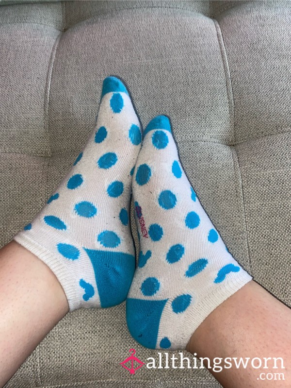 Blue Polka Dot Disney Socks With 48hr Wear & Free Shipping In Canada