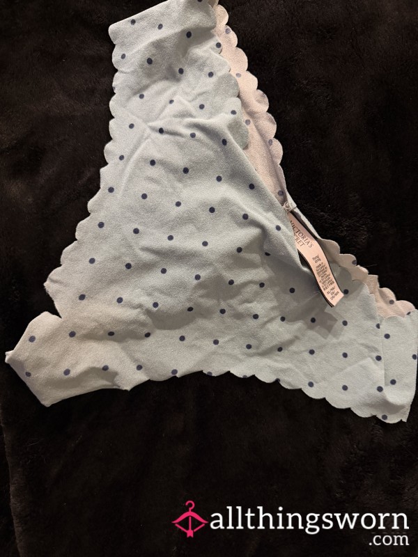 Blue Polka Dot VS Seamless Thong