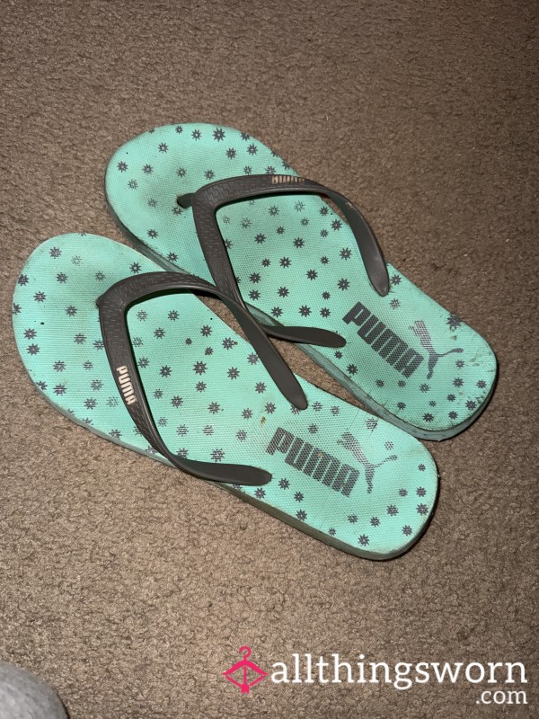 Blue Puma Flip Flops