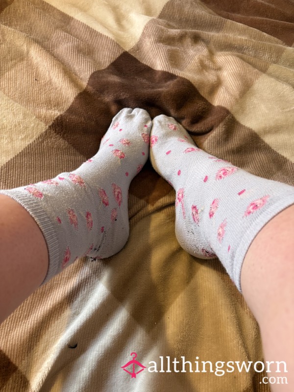 Blue Rose Crew Socks