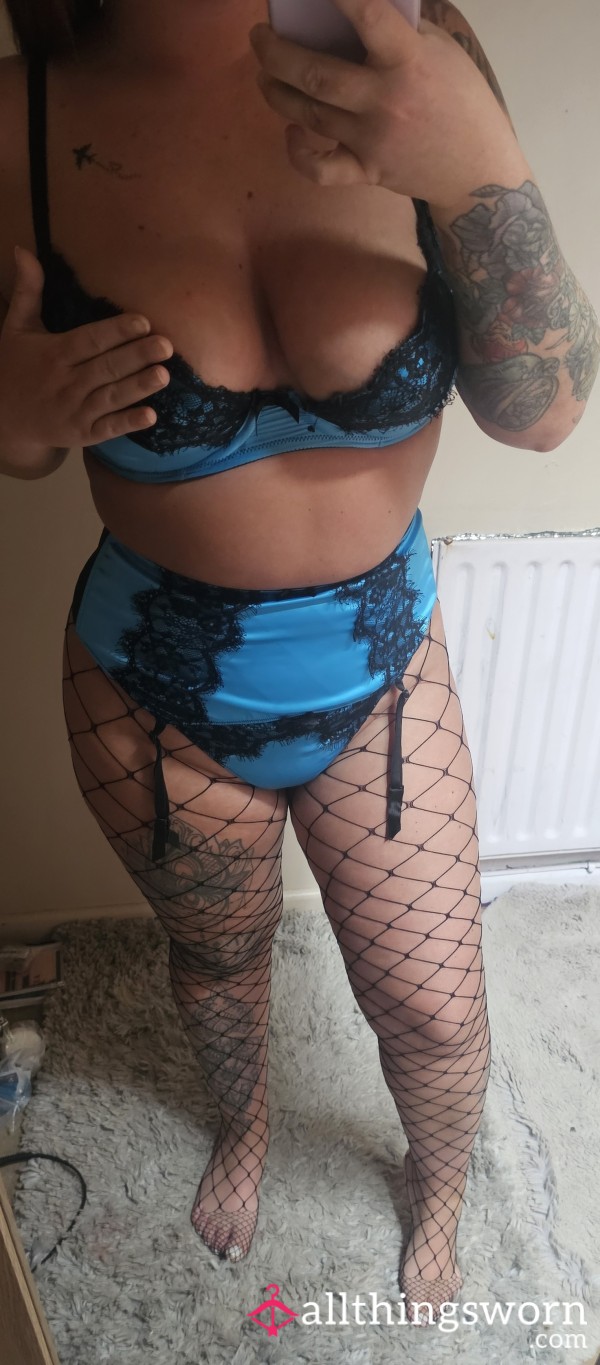 Blue Satin Ann Summers Set 💙