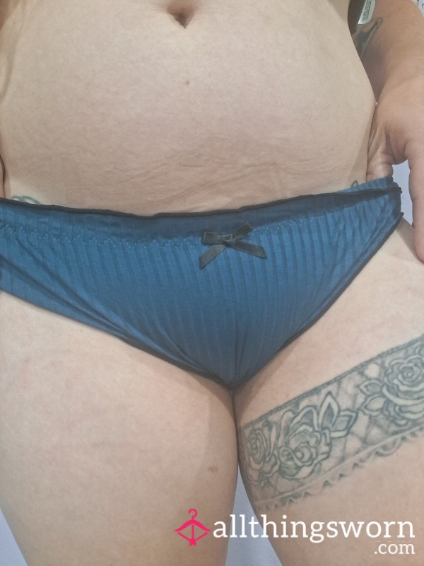 Blue Satin Bikini Panties