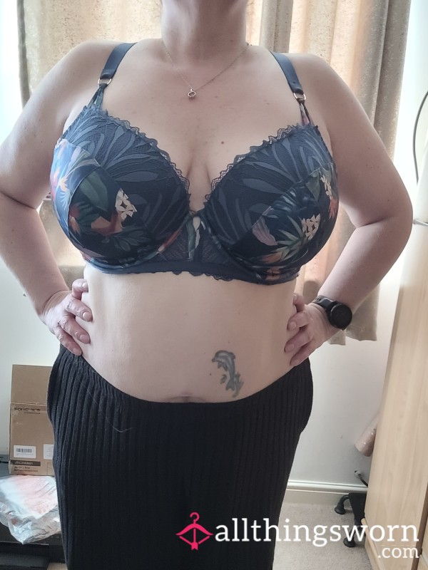 Blue Satin Bra, 38G