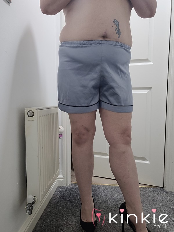 Blue Satin Shorts