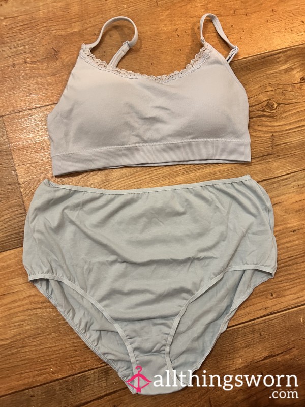 Blue Seamfree Bra With Panties