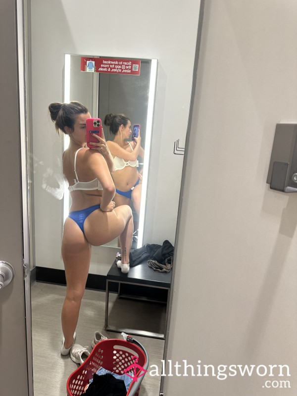 Blue Seamless Thong