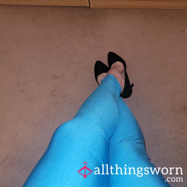 Blue Shinny Leggings