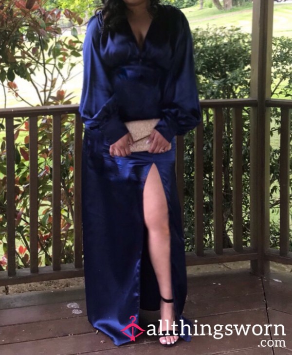 Blue Silk Dress
