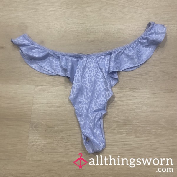 Blue Silk Thong