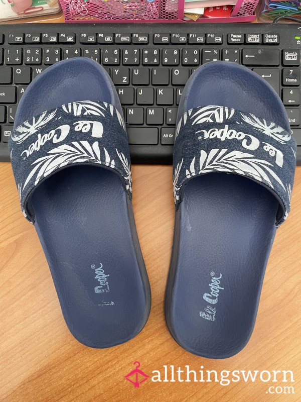 Blue Slippers, Really Stinky.