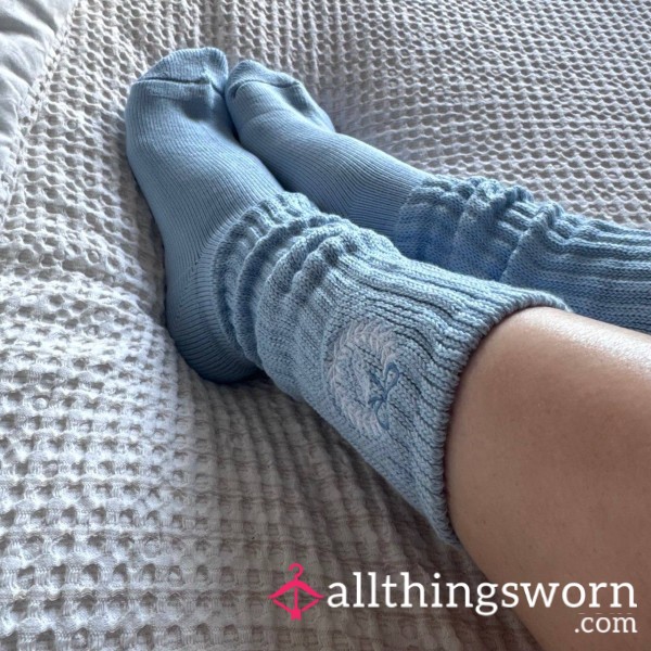Blue Slouchy Socks 3 Day Wear