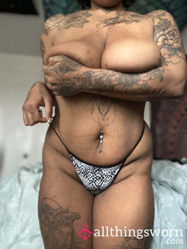 🐍 Blue Snake Skin Cotton G String - Ready For Wear