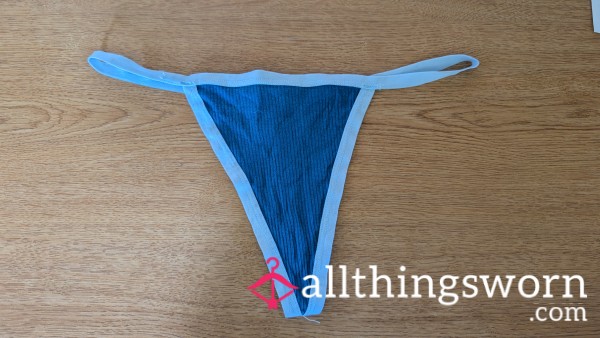 Blue Strappy Thong