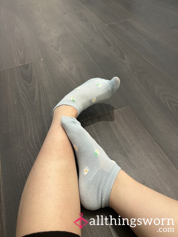 Blue Strawberry Cotton Ankle Socks