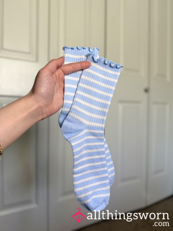 Blue Striped Screw Socks — Available For Wears 🩵