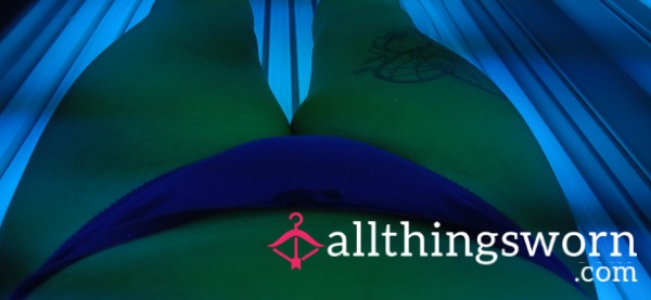 Blue Sunbed And Work Cotton Thong