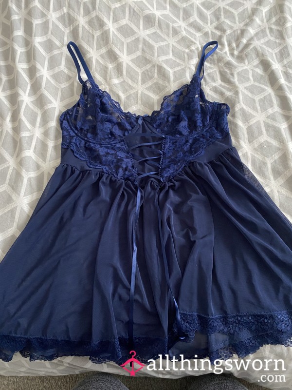 MILFs S**y Blue Teddy Lingerie