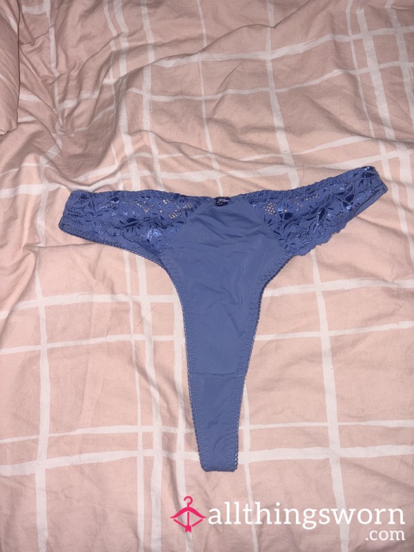 Blue Thong Worn For 24 Hours