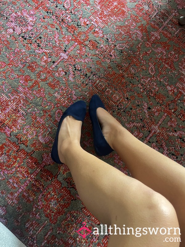 Blue Velvet Flats