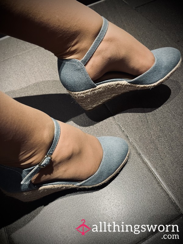 Blue Wedge Event Heels - Worn Tonight